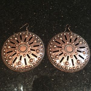 Circle bronze earrings
